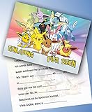 ich Einladungskarten 10er Set Kindergeburtstag kompatibel mit Pokemon, Format DIN A6 (Postkarte 148 x 105 mm), 0055