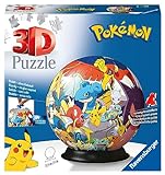 Ravensburger 3D Puzzle 11785 - Puzzle-Ball Pokémon - 72 Teile - Puzzle-Ball für Pokémon Fans ab 6 Jahren