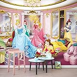 Komar Disney Fototapete | Disney Princess Mirror | Größe: 368 x 254 cm (Breite x Höhe) | Mädchen, Prinzessin, Kinderzimmer, Mädchenzimmer | 8-4108
