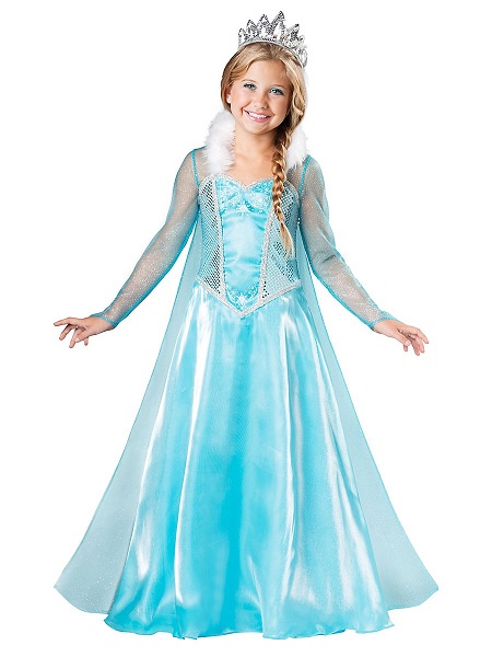 Eiskönigin-Kostüm-Kleid-Kinder-Mädchen