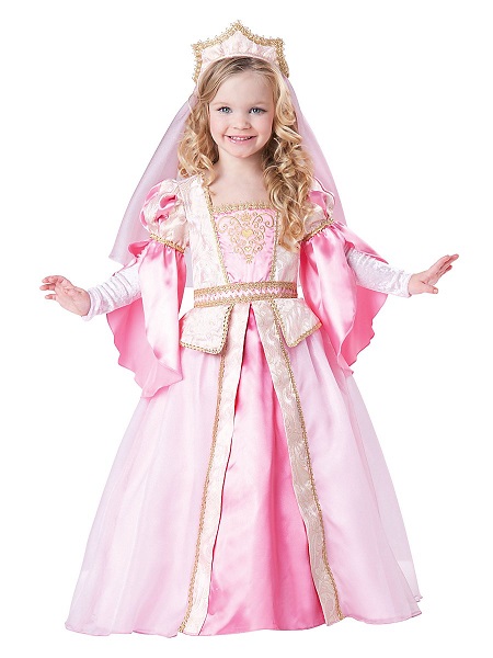 Prinzessin-Kleid-Kostüm-Kinder-rosa-Märchen