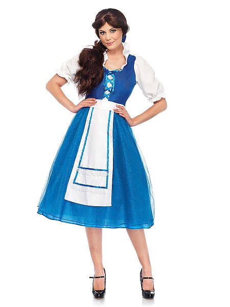 Belle-Kostüm-Damen-Frauen-blau-Maid