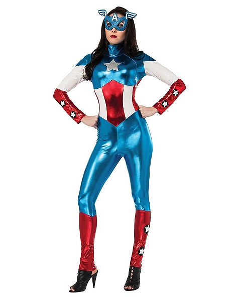 Captain-America-Kostüm-Damen-Frauen-Erwachsene