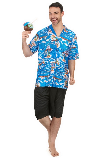 Hawaii-Kostüm-Herren-Männer-Hawaii-Hemd