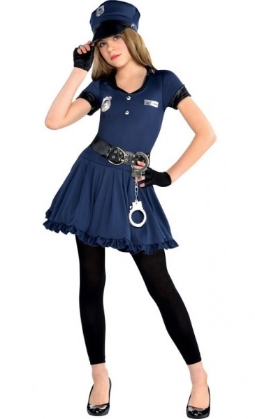Polizei-Kostüm-Mädchen-Kinder-Polizistin-Kostüm