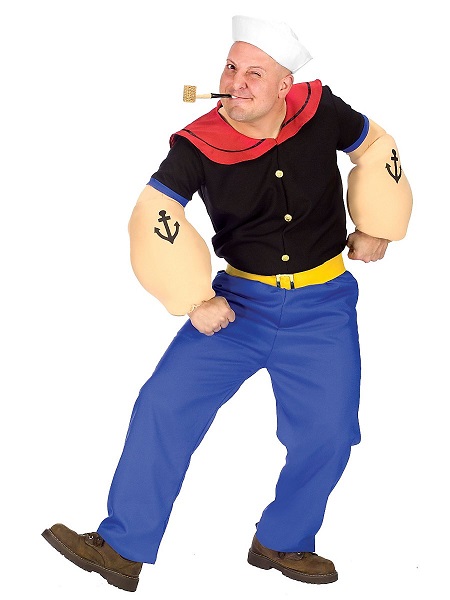 Popeye-Kostüm-Herren-Männer-Erwachsene