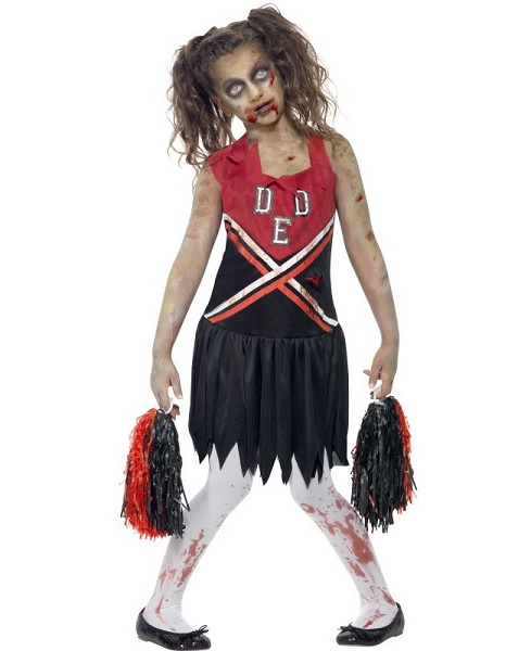 Zombie-Cheerleader-Kostüm-Kinder-Mädchen