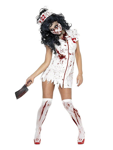 Zombie-Kostüm-Damen-Krankenschwester-Frauen-Erwachsene