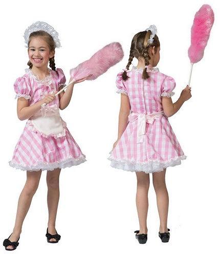 Dienstmädchen-Hausmädchen-Zimmermädchen-Kostüm-Kinder-Mädchen