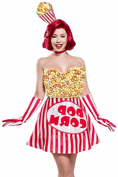Popcorn-Kostüm-Damen-Frauen-Erwachsene